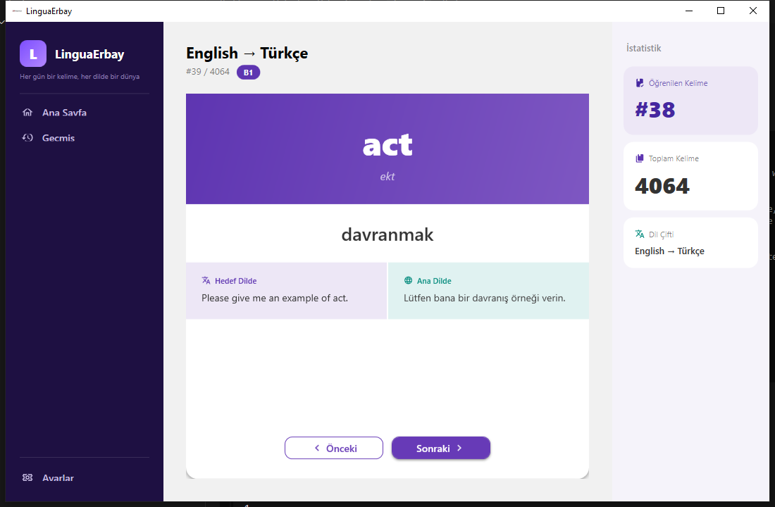 LinguaErbay: Her Gun Bir Kelime