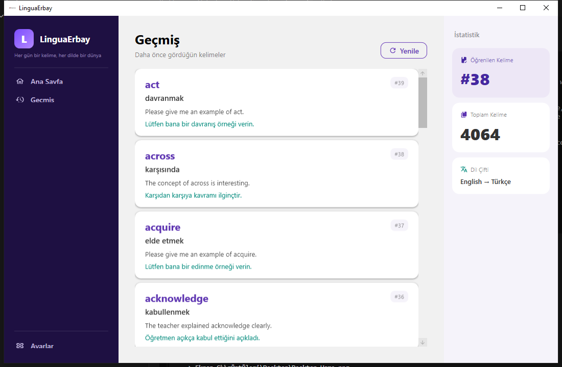 LinguaErbay: Her Gun Bir Kelime