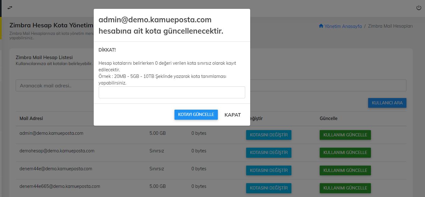 Zimbra Advanced Admin Panel
