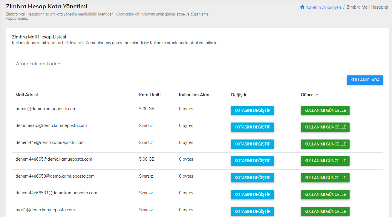 Zimbra Advanced Admin Panel
